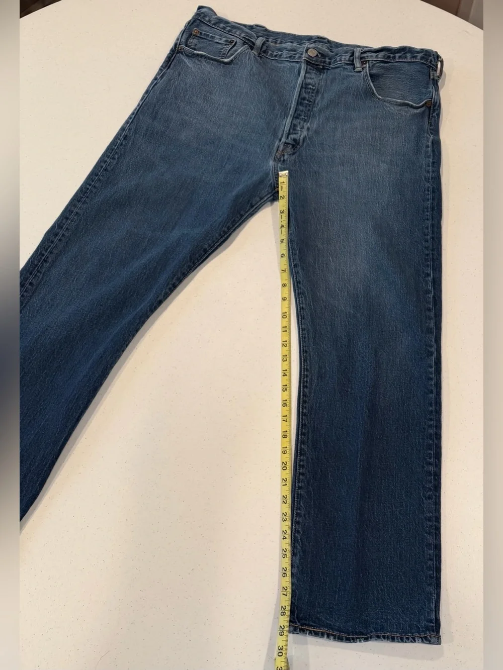 Levi's 501 Jeans Men 40x30 Blue Straight Leg Button Fly Red Tab Denim